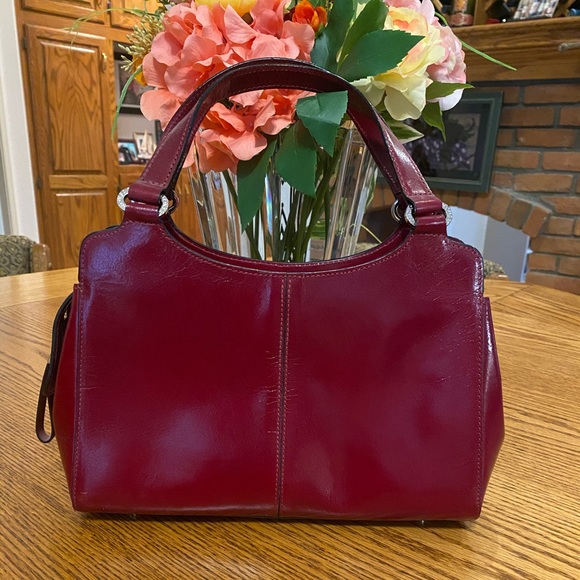 Monsac Handbags - Monsac Original, Leather Handbag, Metal Feet, Red Leather, Beautiful, Dust Bag
